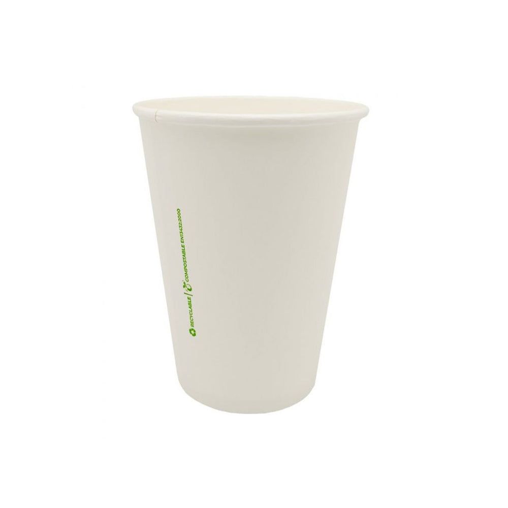 Copos 355ml Papel 12oz Plastic Free Branco 50un