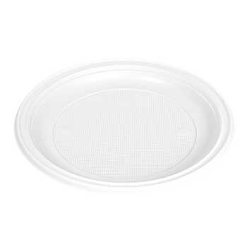 Pratos 21cm Plástico Redondo Branco 50un