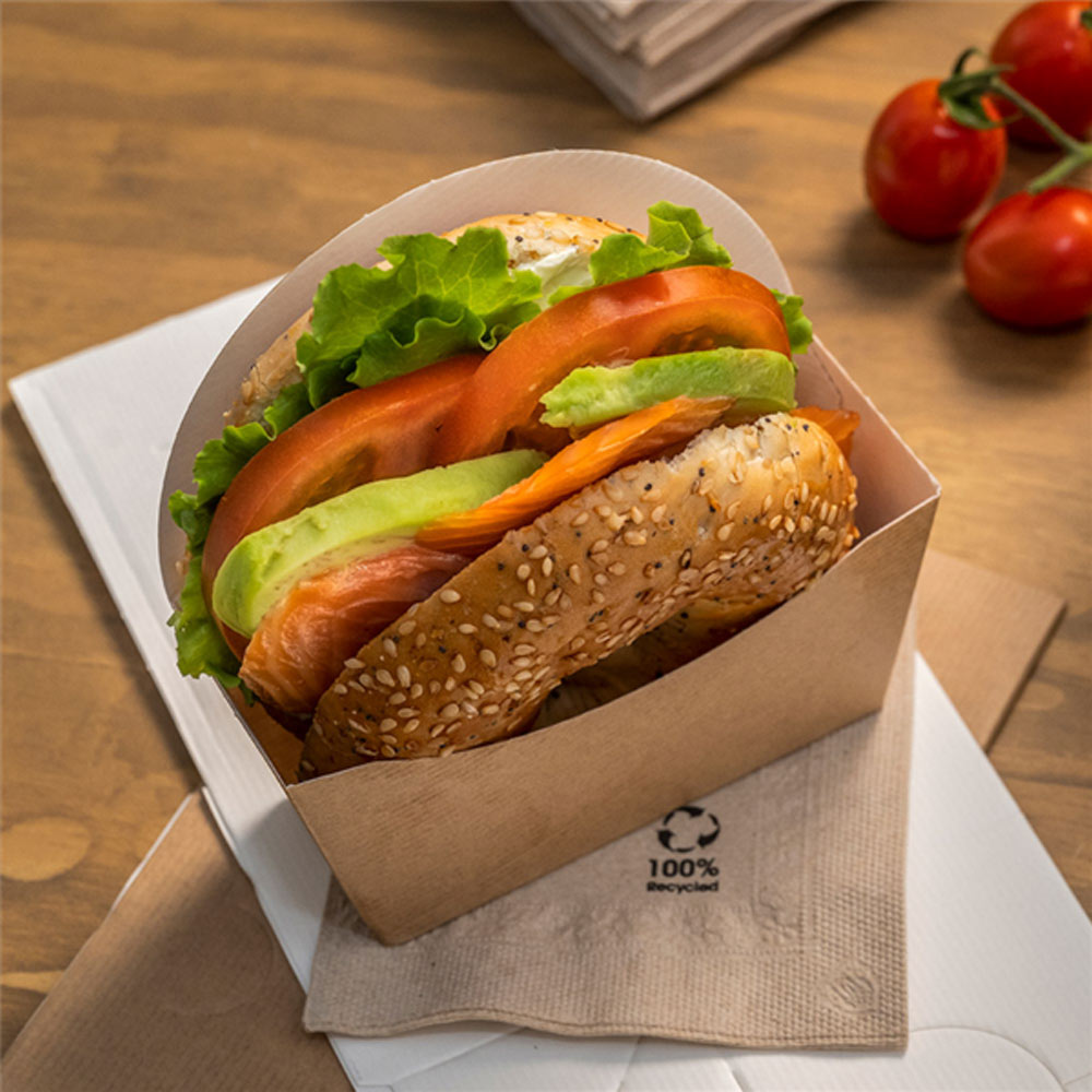 Caixa Bagel Scoop Kraft 120x45x120mm ThePack 100un