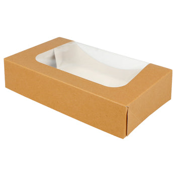 Caixa Cartão Kraft c/Janela Sushi 20x12x4,5cm 50un
