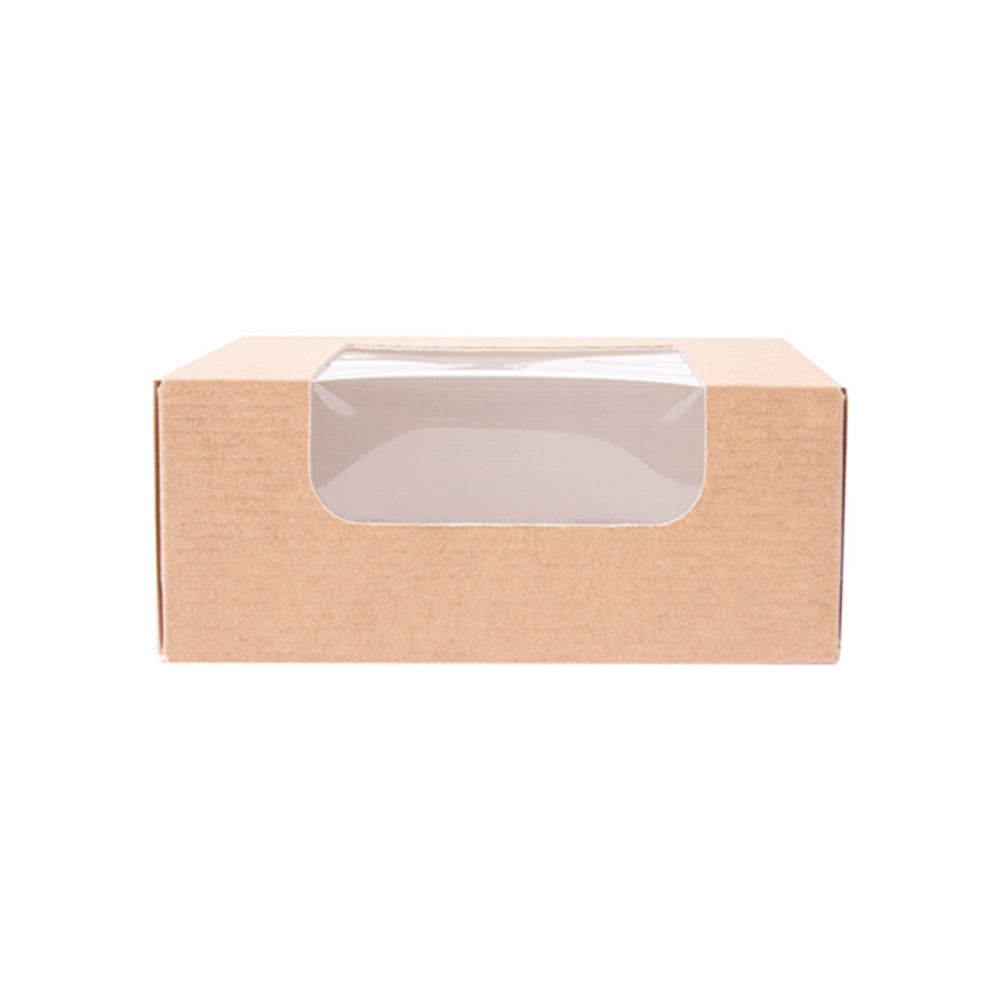 Caixa Cartão Kraft c/Janela Sushi 10x10x4cm 50un