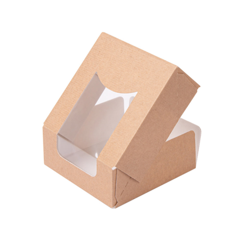 Caixa Cartão Kraft c/Janela Sushi 10x10x4cm 50un