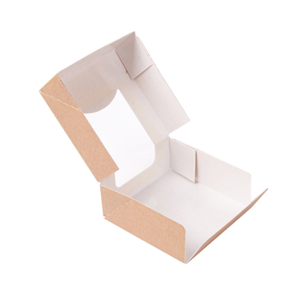 Caixa Cartão Kraft c/Janela Sushi 10x10x4cm 50un