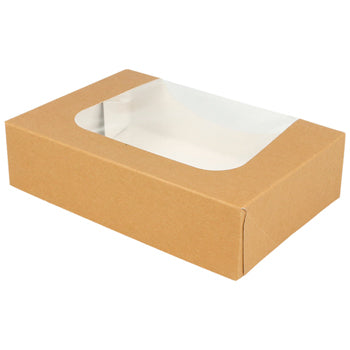 Caixa Cartão Kraft c/Janela Sushi 17,5x12x4,5cm 50un