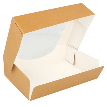 Caixa Cartão Kraft c/Janela Sushi 17,5x12x4,5cm 50un