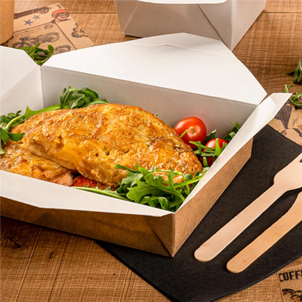 Caixa Cartolina Kraft 19,6x14x4,5cm 1470ml THEPACK 50un