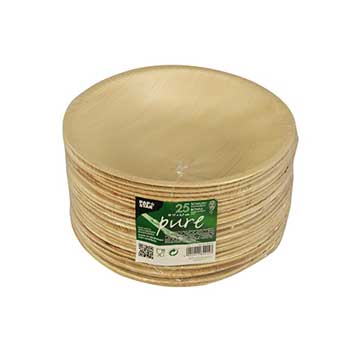 Tigelas 400ml Folha de Palma Redondas 25un