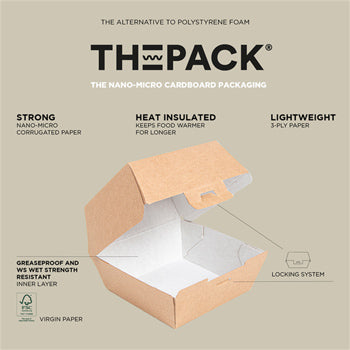 Caixa Hamburguer THEPACK 6,2x12,5x13cm Branco 50un