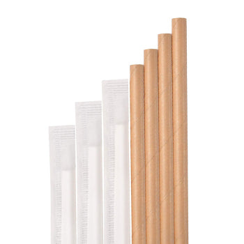 Palhinhas 20cmx6mm Papel Kraft (Emb Individual) 100un