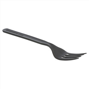 Garfos C-PLA Reutilizáveis 17cm Preto 50un
