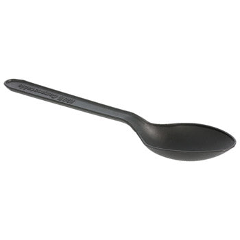 Colheres Sobremesa C-PLA Reutilizáveis 12,5cm Preto 100un