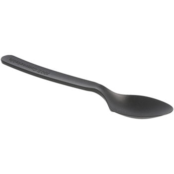 Colheres Sopa C-PLA Reutilizáveis 16cm Preto 100un