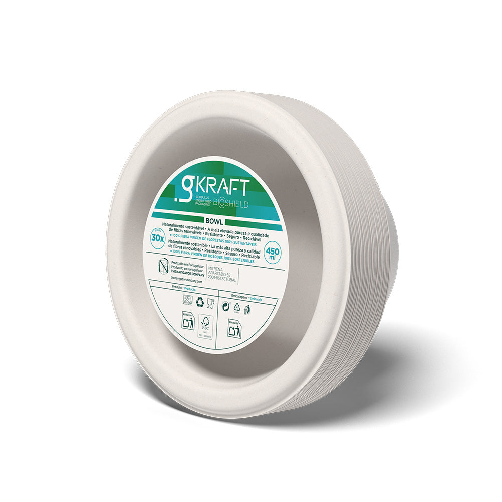 Tigelas 450ml Celulose Branco gKRAFT 30un