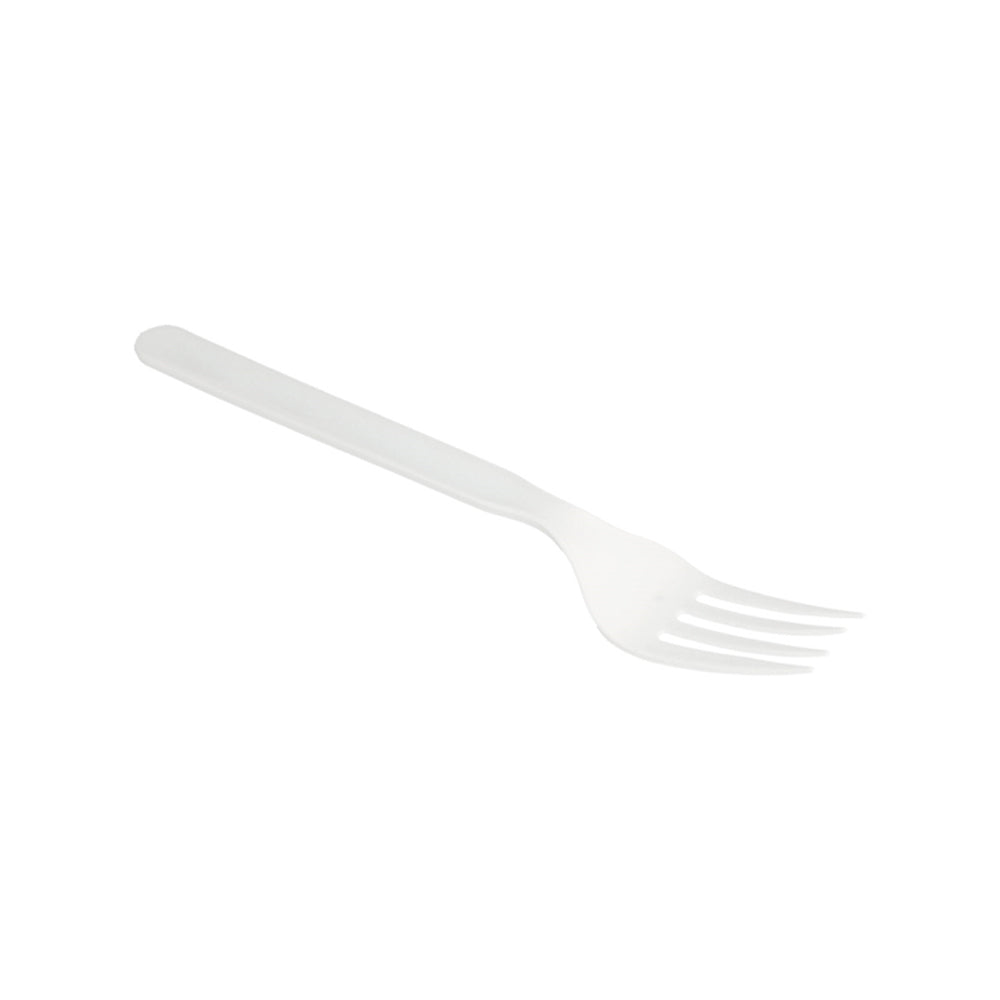 Garfos C-PLA Reutilizáveis 17cm Branco 100un