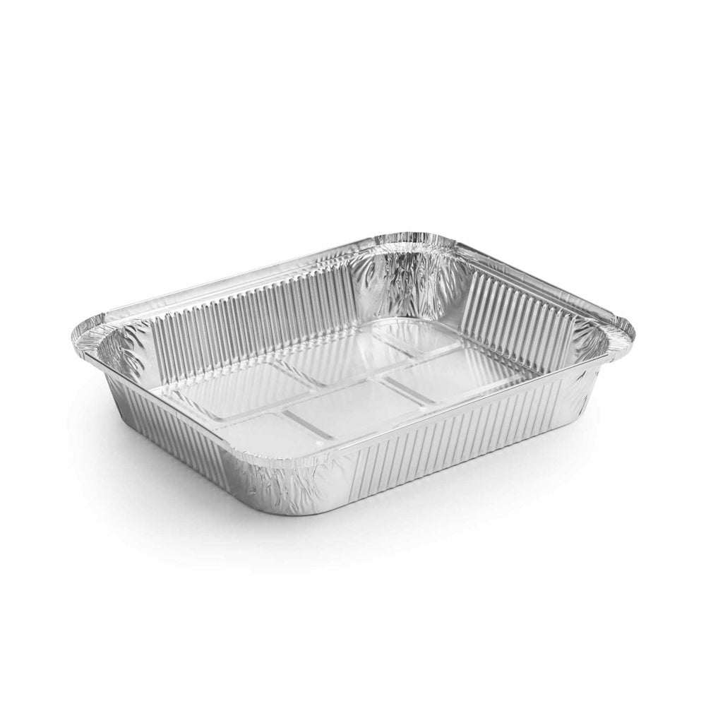Embalagem Alimentar Alumínio 3200ml Retangular c/Tampa 100un
