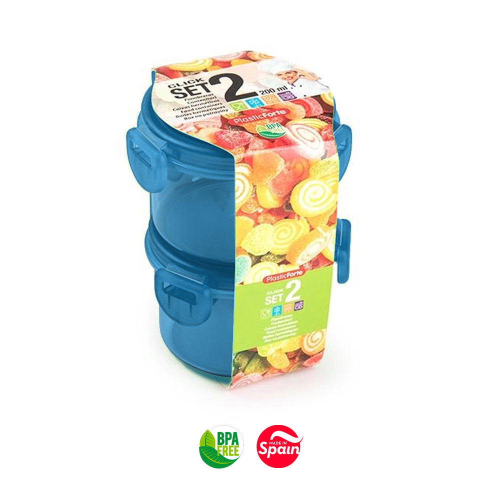 Caixa Hermética Click Redonda 200ml Sortido 2un