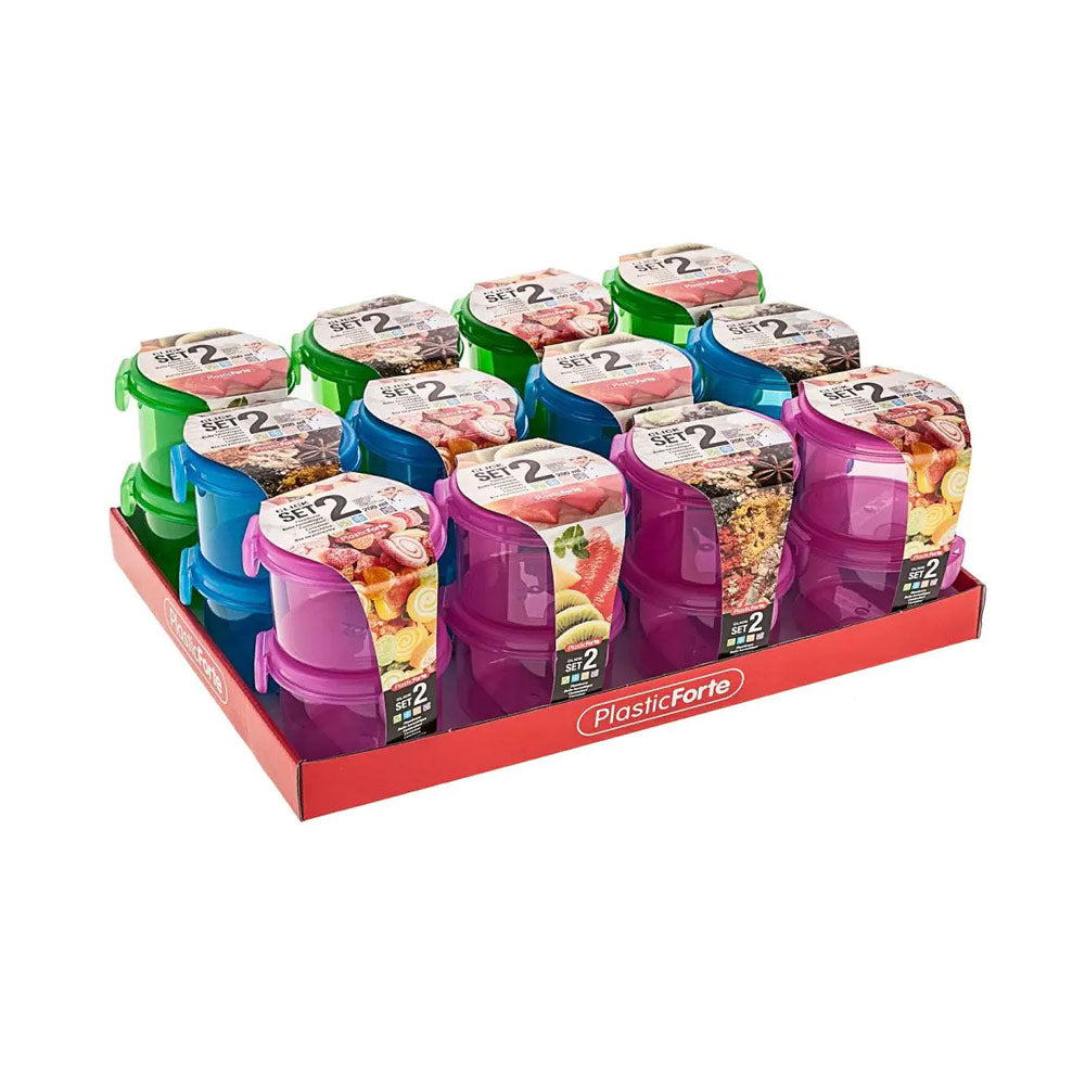 Caixa Hermética Click Redonda 200ml Sortido 2un