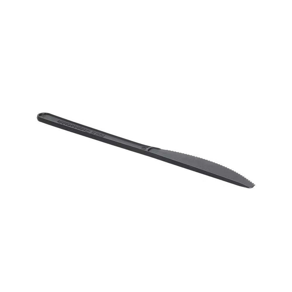 Facas C-PLA Reutilizáveis 18cm Preto 100un