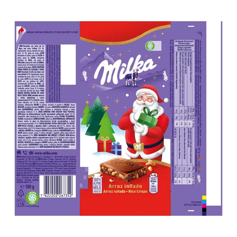 Tablete Chocolate Milka Arroz Tufado 100g