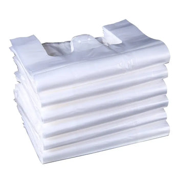 Sacos Plástico Alças 45x55cm Branco Pack 5Kg