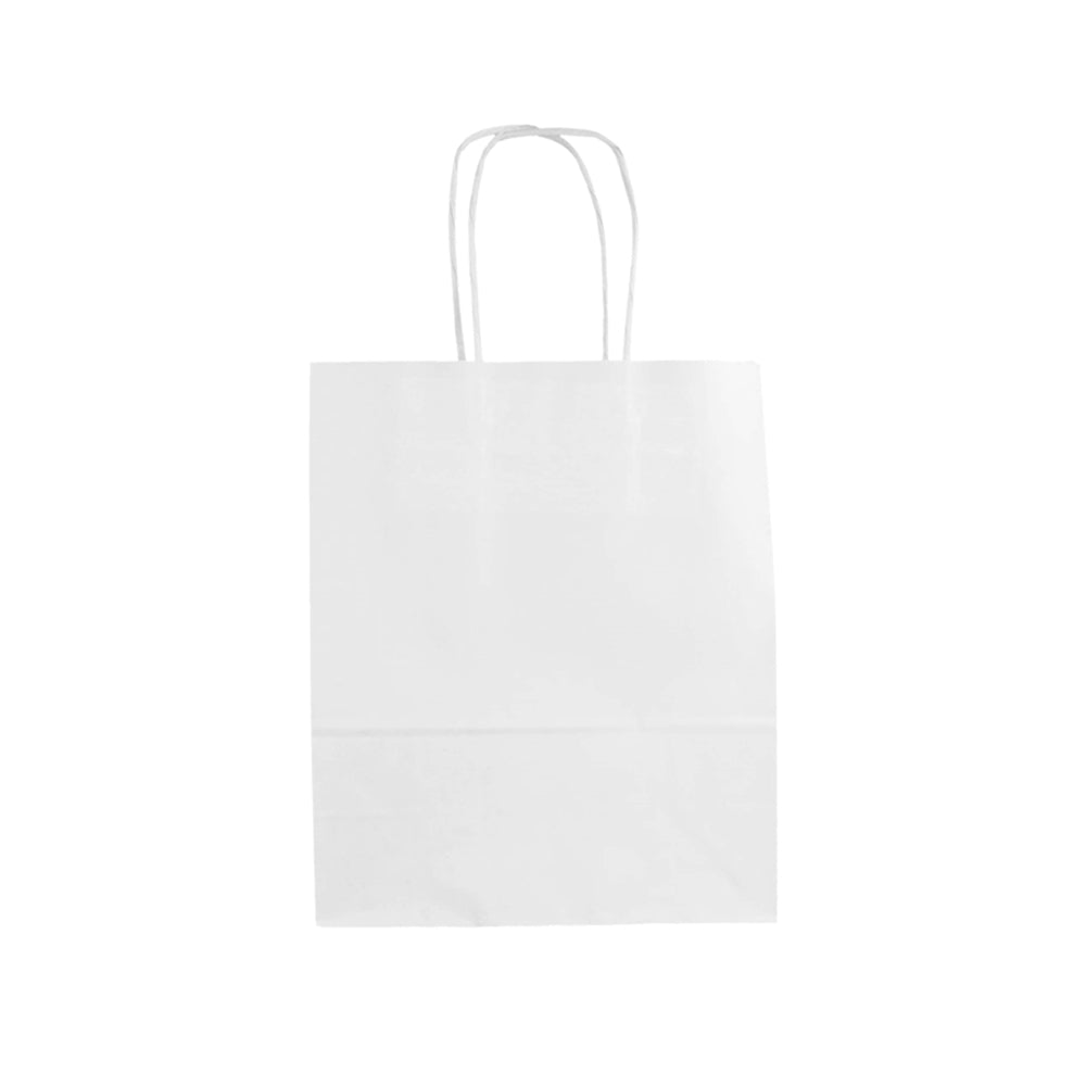 Saco 18x08x21,5cm Papel 080g c/Asas Branco 1un