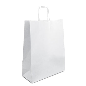 Saco 24x09x31cm Papel 090g c/Asas Branco 1un