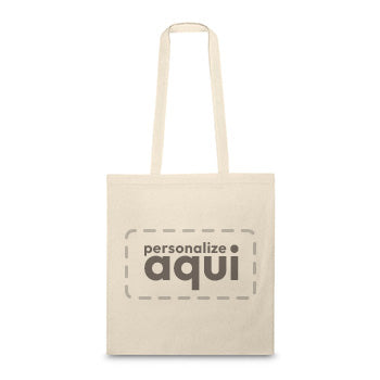 Saco de Compras 100% Algodão Alças Compridas 140g Cru