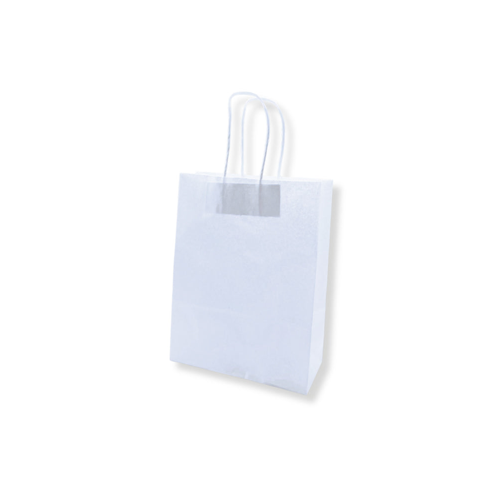 Saco 18x08x24cm Papel 100g c/Asas Branco 1un