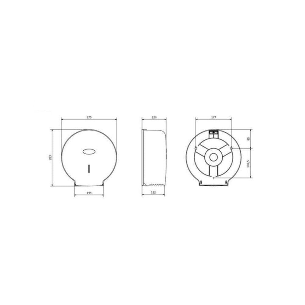 Dispensador Papel Higiénico Jumbo Smart Wosh Preto