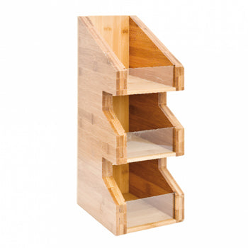 Organizador Copos / Tampas / Palhinhas Bambu 15x18x40cm