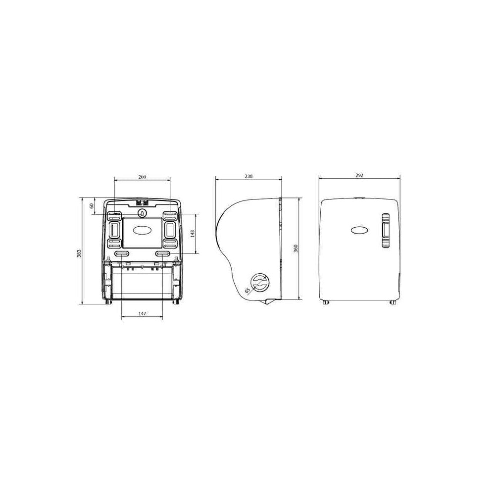 Dispensador Toalhas Rolo c/Auto-Corte Fumado