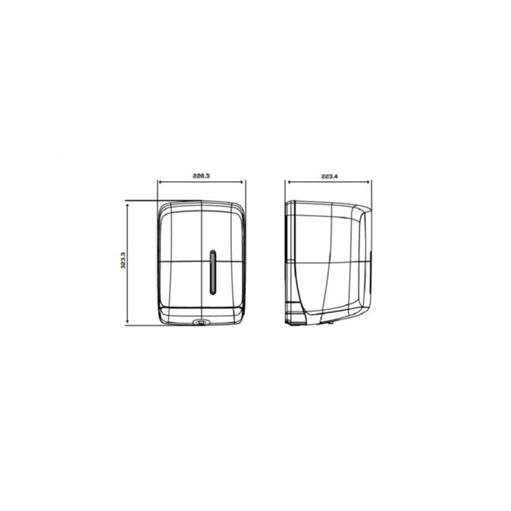Dispensador Toalhas Rolo Extração Central Branco Mate