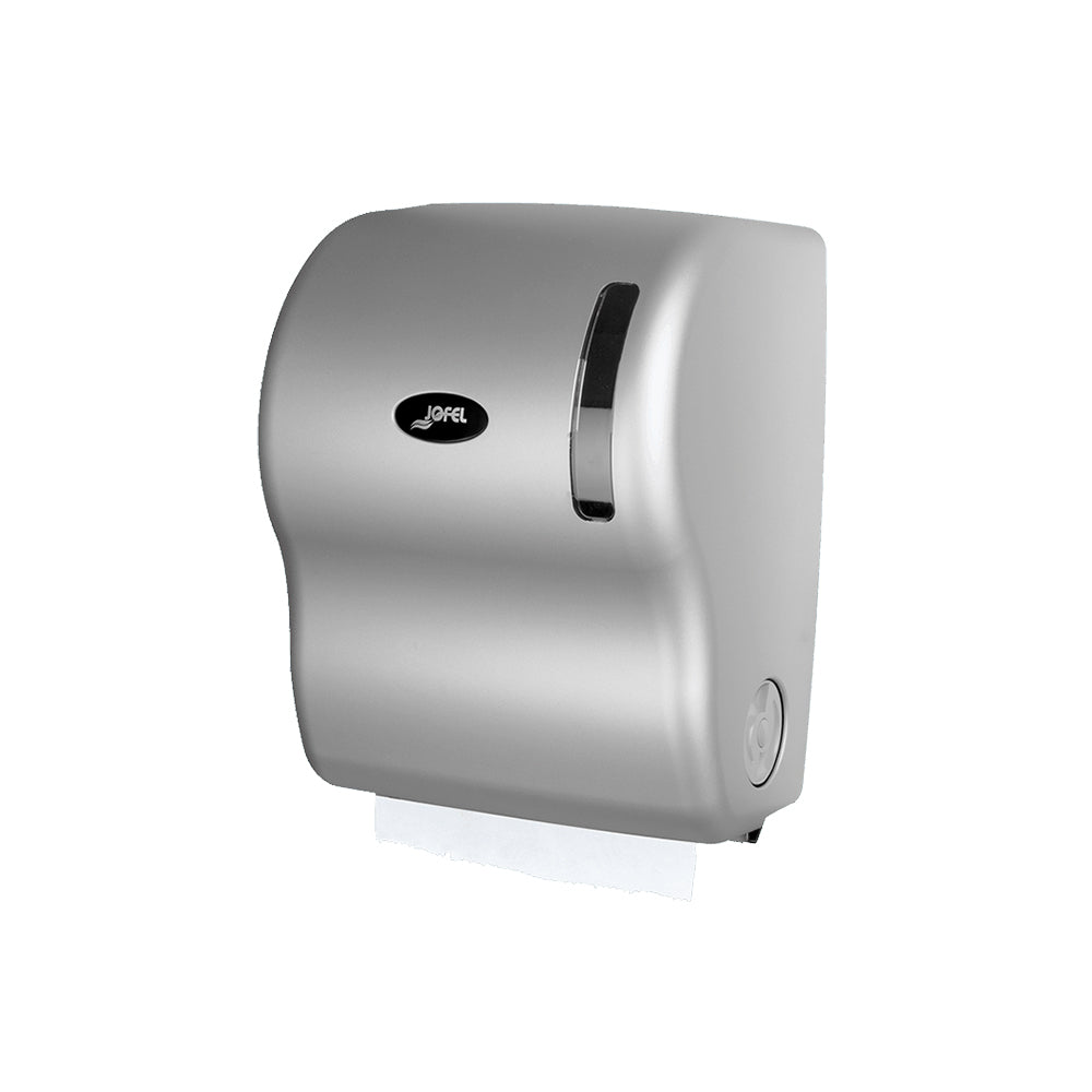 Dispensador Toalhas Rolo c/Auto-Corte Prata