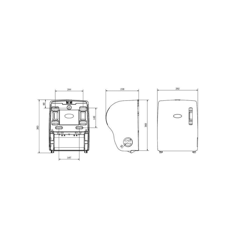 Dispensador Toalhas Rolo c/Auto-Corte Prata