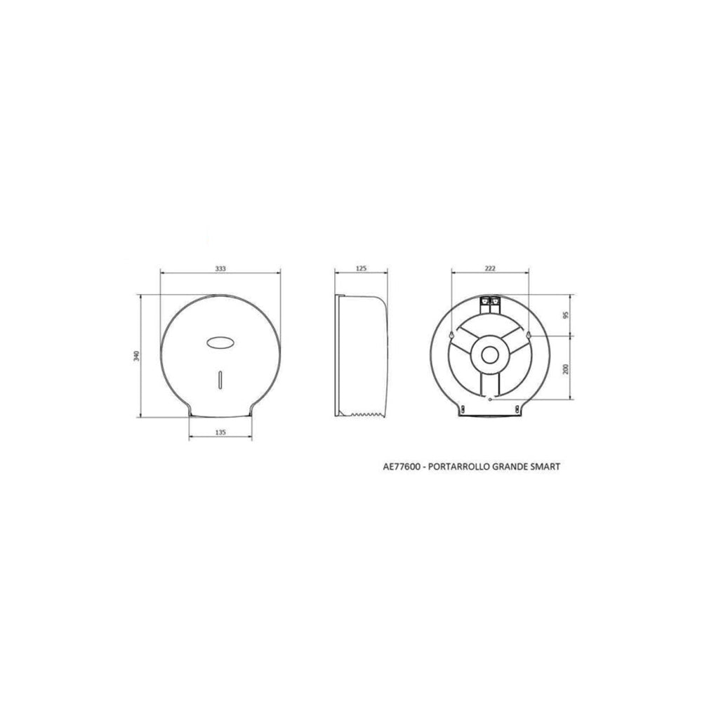 Dispensador Papel Higiénico Jumbo Maxi Preto