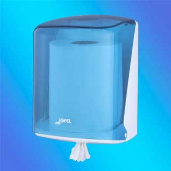 Dispensador Toalhas Rolo Extração Central Azul