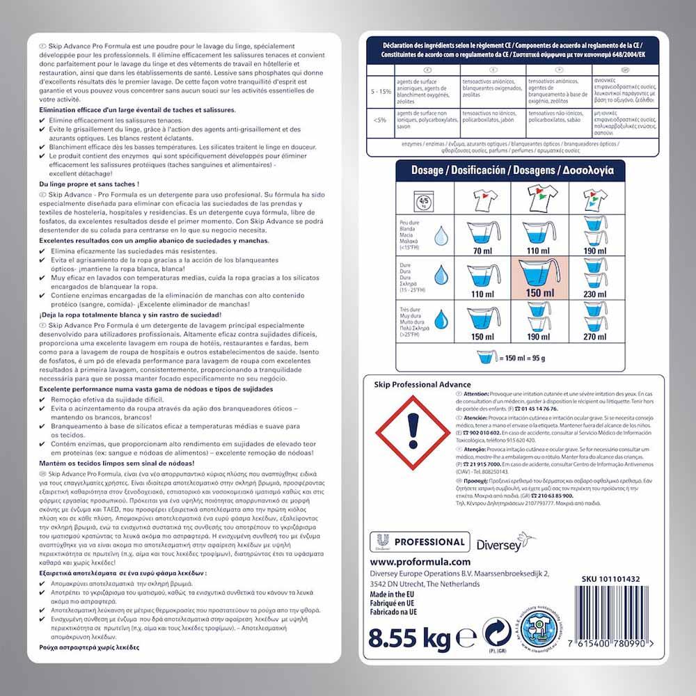 Detergente Pó Máquina Roupa Skip Pro Advance 90 Doses