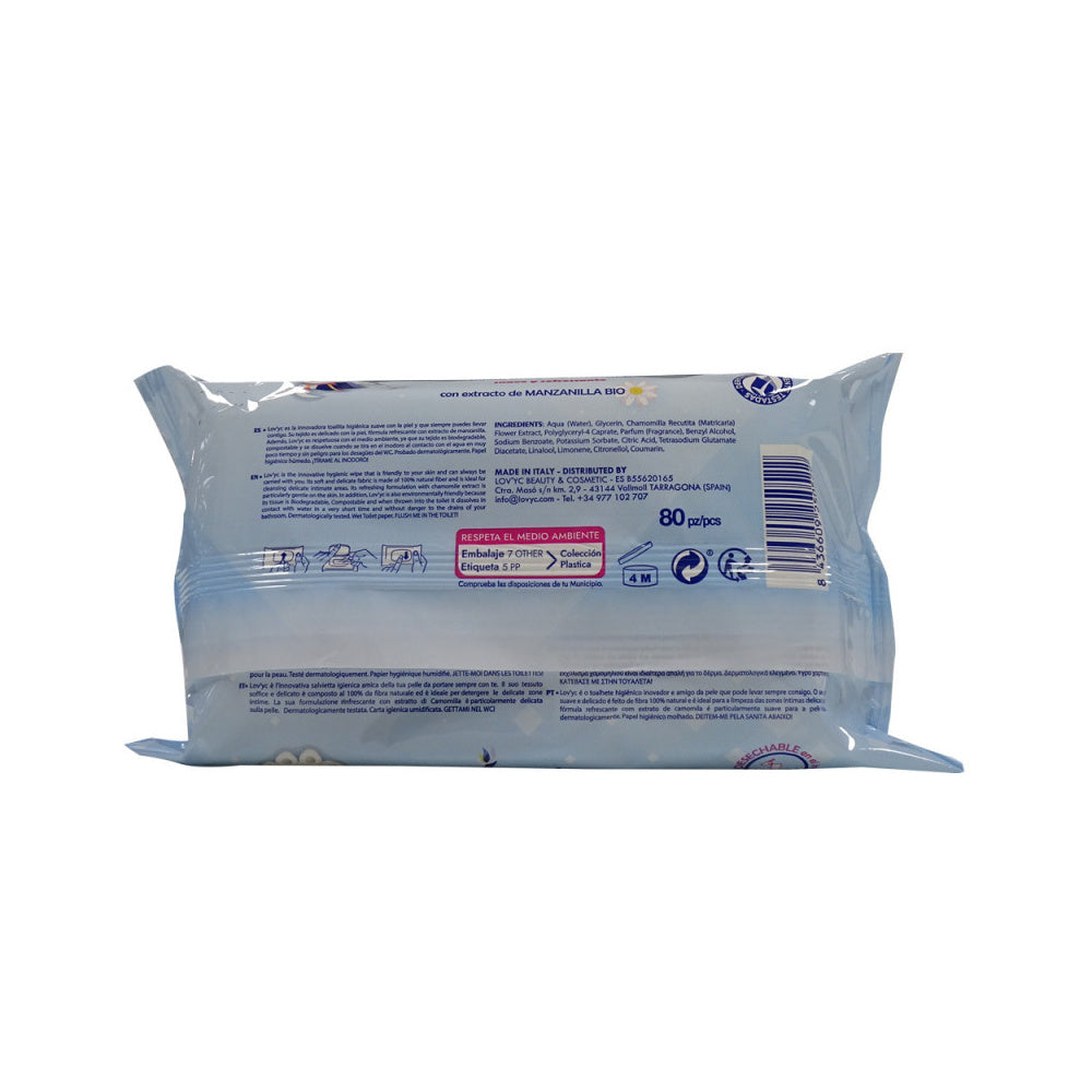 Papel Higiénico Húmido Biodegradável Camomila 80un