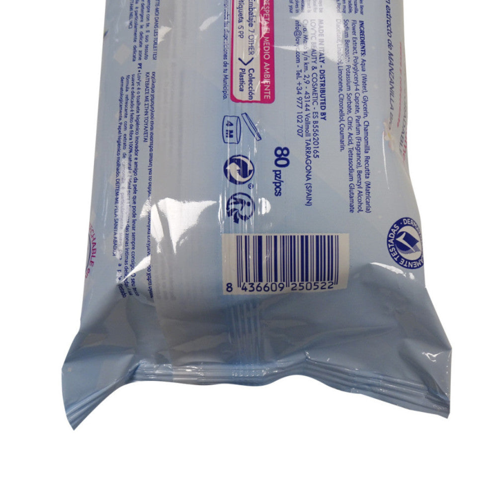 Papel Higiénico Húmido Biodegradável Camomila 80un