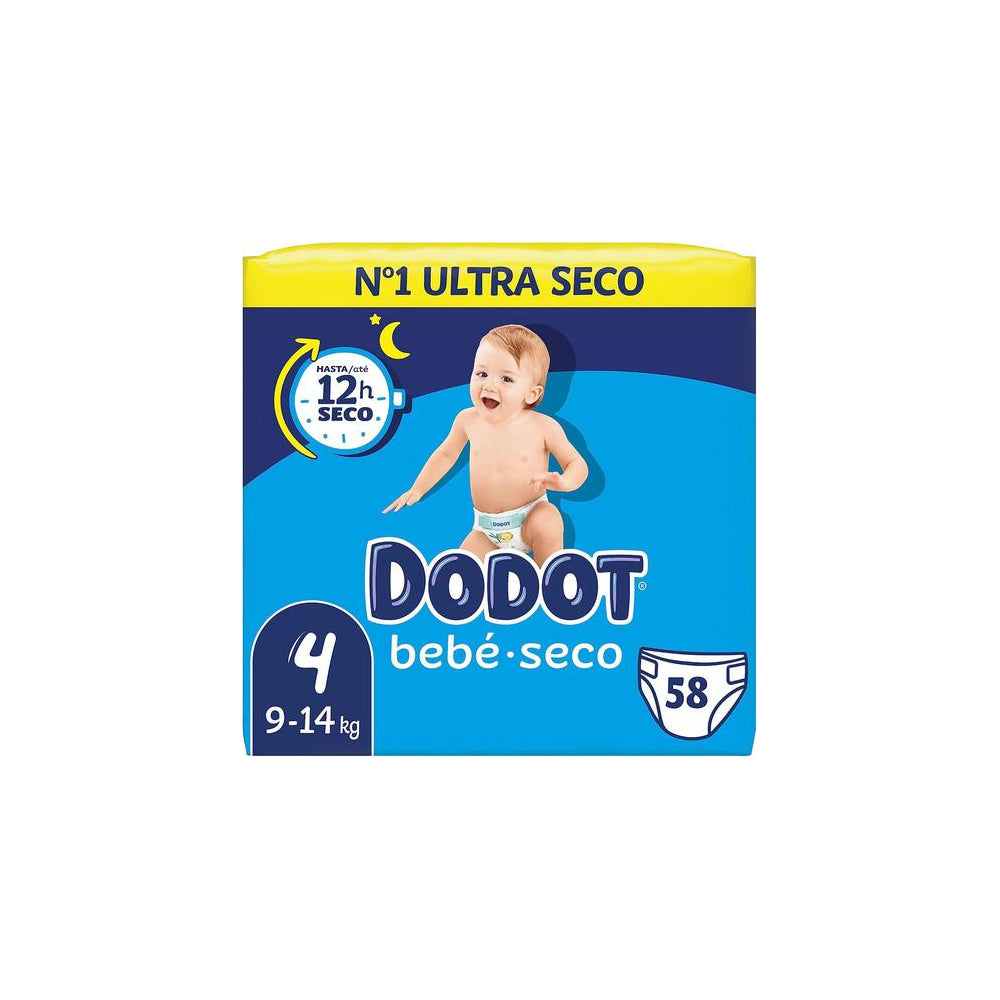 Fraldas Dodot T4 (9-14kg) Bebé Seco 58un
