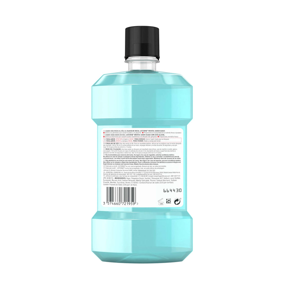 Elixir Bucal LISTERINE Zero Mentol Suave 500ml