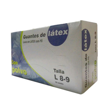 Luvas Látex Tamanho L c/ Pó 100un