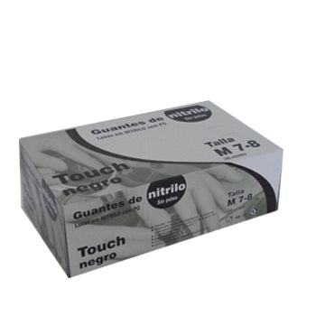 Luvas Nitrilo Tamanho M s/Pó Preto 100un