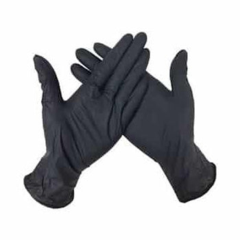 Luvas Nitrilo Tamanho M s/Pó Preto 100un