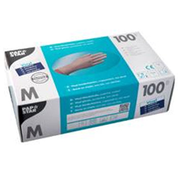 Luvas Vinil Tamanho M s/ Pó 100un