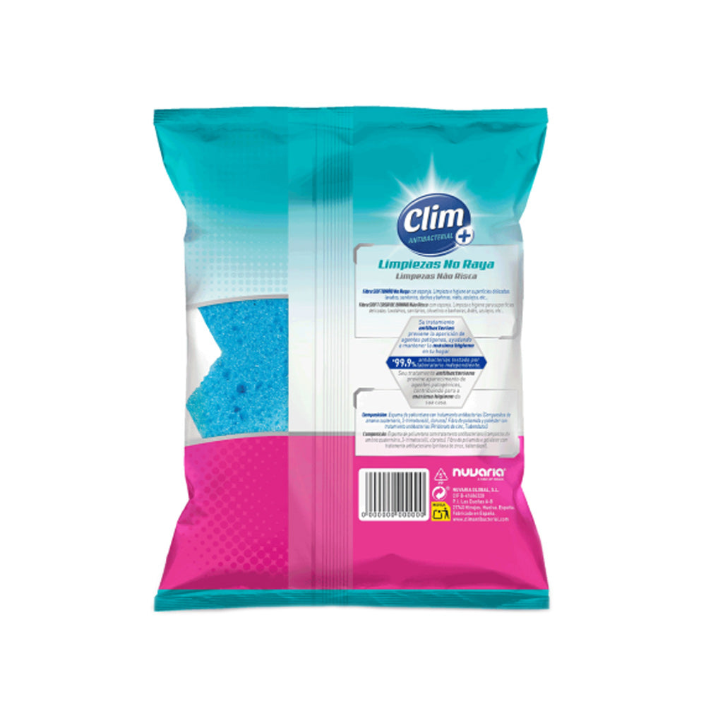 Esfregão Esponja para WC Pack Clim Antibactérias 2un