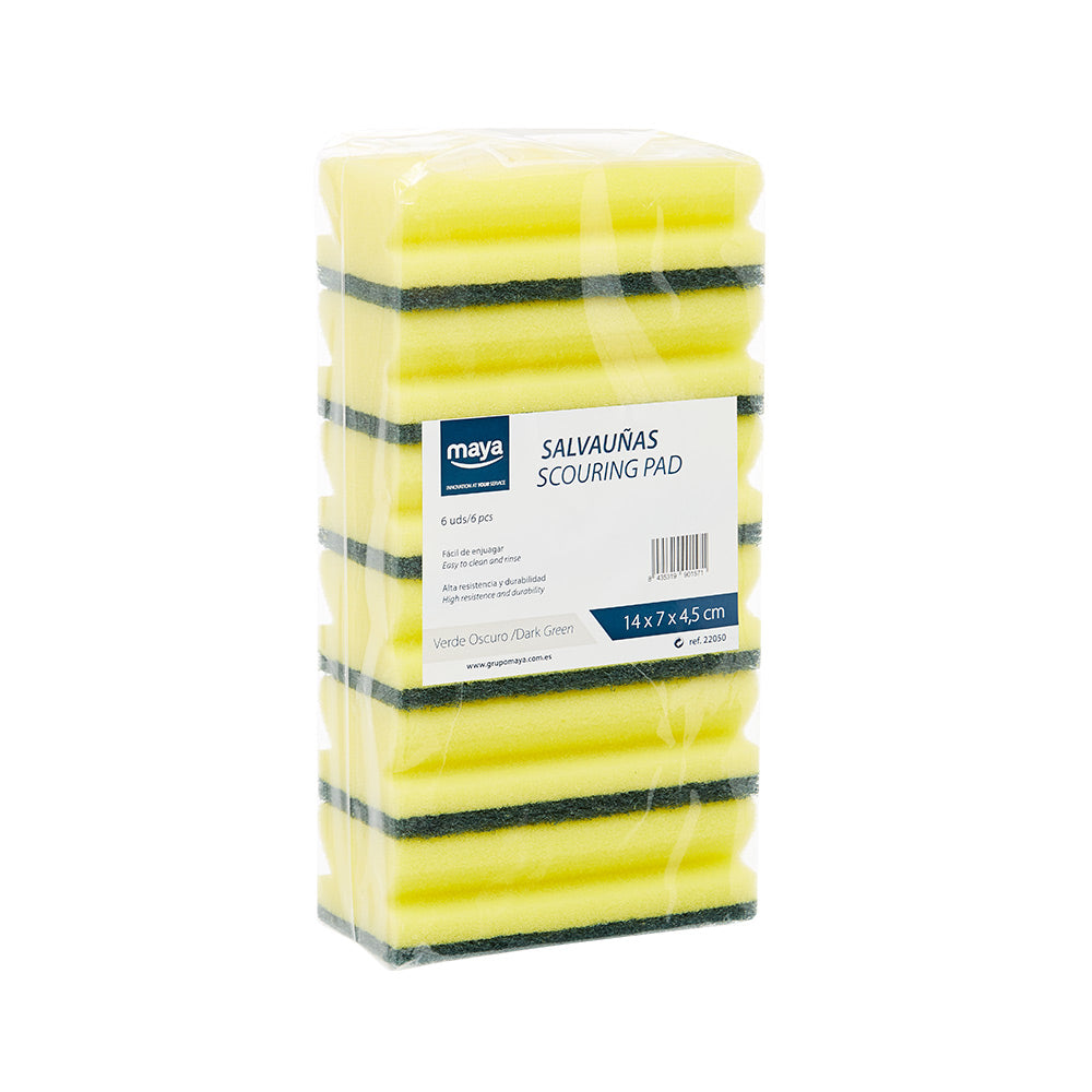 Esfregão Esponja Salva Unhas Verde Pack 6un