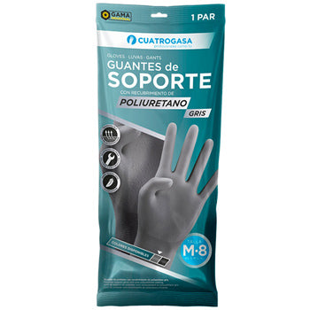 Luvas Poliuretano Tamanho 7 (S) Cinzentas (Par)