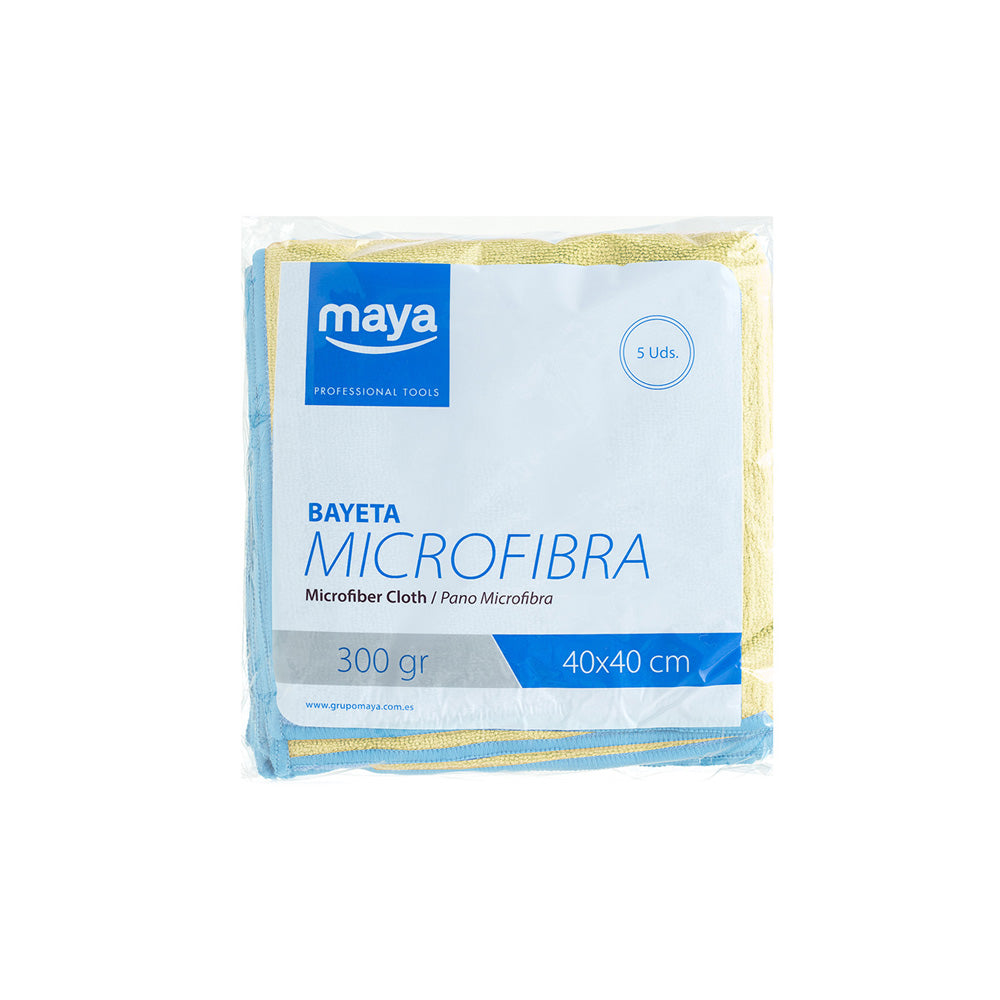 Pano Microfibra 40x40cm 300g Terry Amarelo Pack 5un