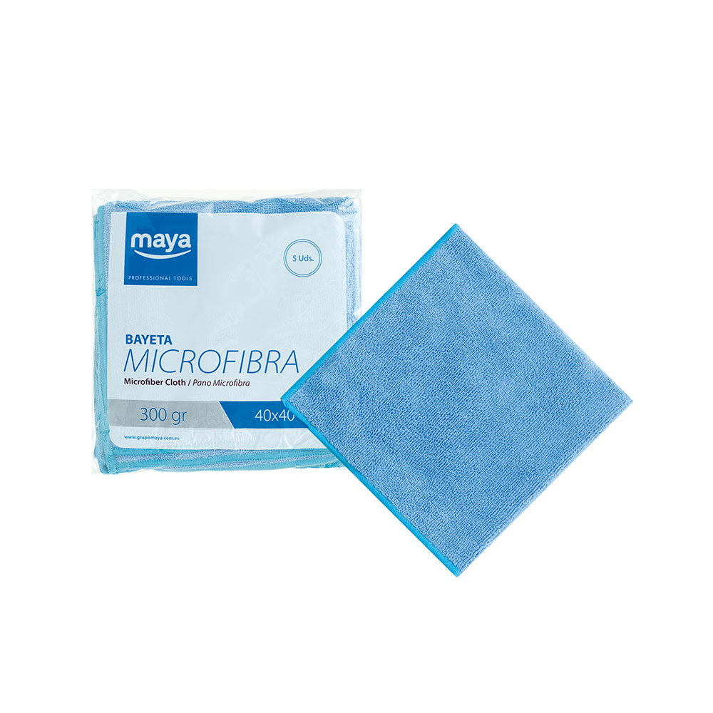 Pano Microfibra 40x40cm 300g Terry Azul Pack 5un
